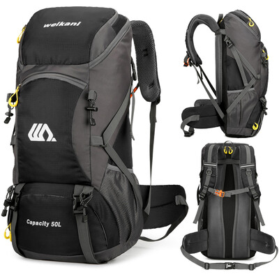 Rucsac de camping 50L Geantă de călătorie pentru bărbați Pachet mare de drumeții Rucsac turistic impermeabil pentru sport în aer liber Alpinism Geantă de alpinism