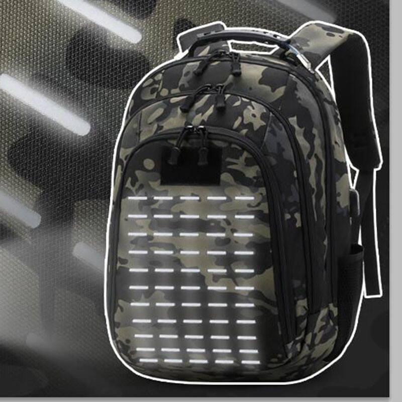 Oulylan 20-35L najlonski materijal, prozirni taktički ruksak, laserski izrezana unutrašnjost s reflektirajućom pločom za kućni outsourcing