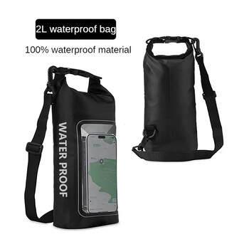 2L Dry Bag οθόνη αφής PVC αδιάβροχες τσάντες για πεζοπορία Drifting ράφτινγκ σέρφινγκ καγιάκ υπαίθριες αθλητικές τσάντες Εξοπλισμός κάμπινγκ