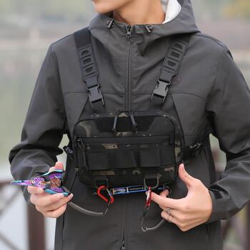 Тактическа чанта за гърди EDC Front Rig Pouch Vest Външен Къмпинг Колоездене Туризъм Лов Катерене Риболовна примамка Fanny Pack