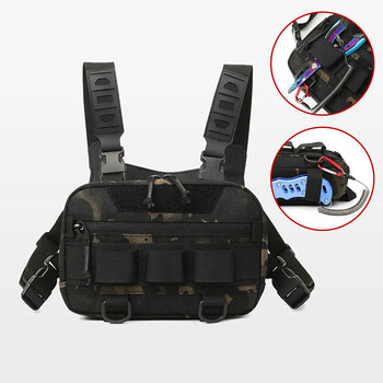 Тактическа чанта за гърди EDC Front Rig Pouch Vest Външен Къмпинг Колоездене Туризъм Лов Катерене Риболовна примамка Fanny Pack