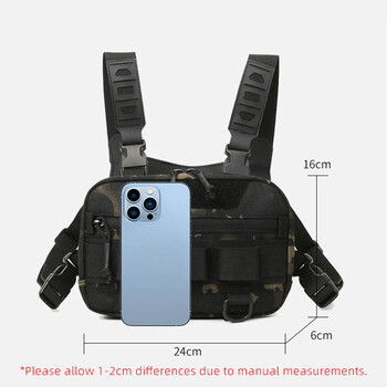 Тактическа чанта за гърди EDC Front Rig Pouch Vest Външен Къмпинг Колоездене Туризъм Лов Катерене Риболовна примамка Fanny Pack