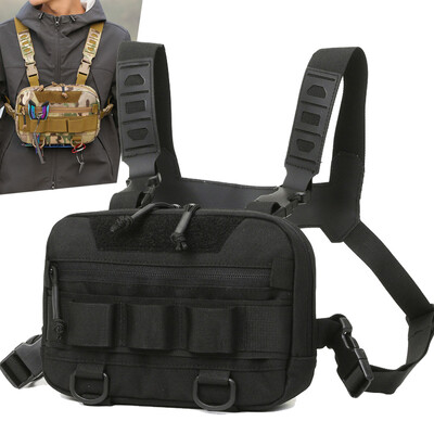 Geantă tactică pentru piept Rucsac EDC Front Rig Husă Vestă Camping în aer liber Ciclism Drumeții Vânătoare Alpinism Pescuit Momeală Fanny Pack