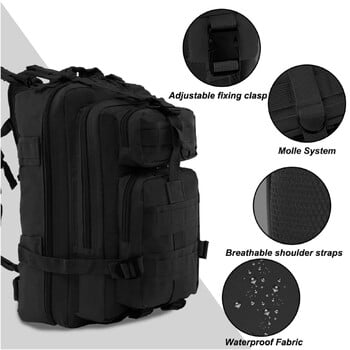 Tactical Backpack Large 3 Day Assault Pack Molle Bugout Bag σακίδιο για ορειβατικό ταξίδι