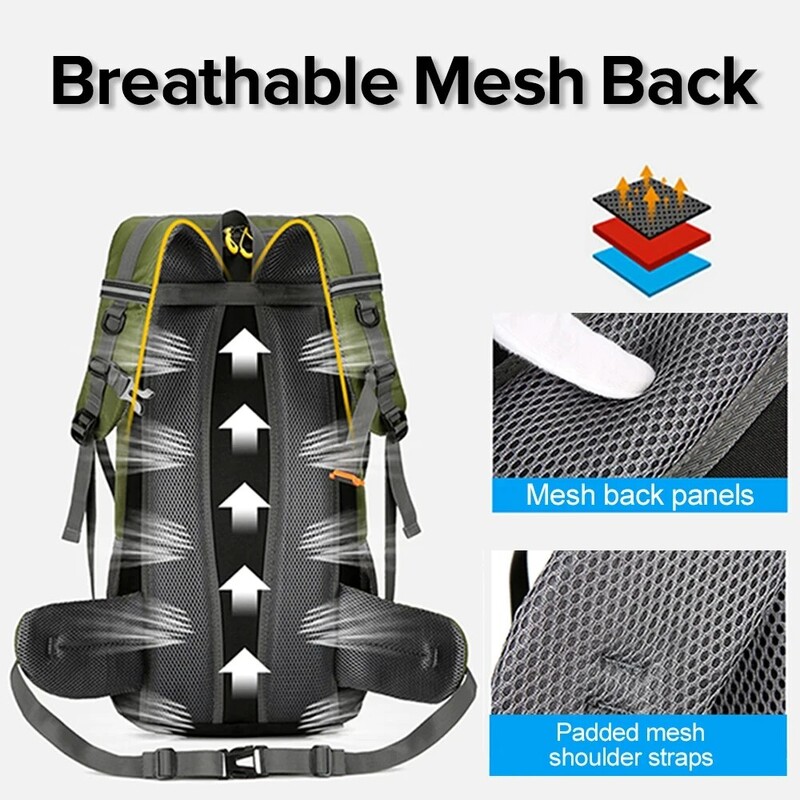 Višenamjenski ruksak za planinarenje visokog kapaciteta, muška torba za putni ruksak za sport na otvorenom, ženska ruksak od 50 l za planinarenje, penjanje i pecanje