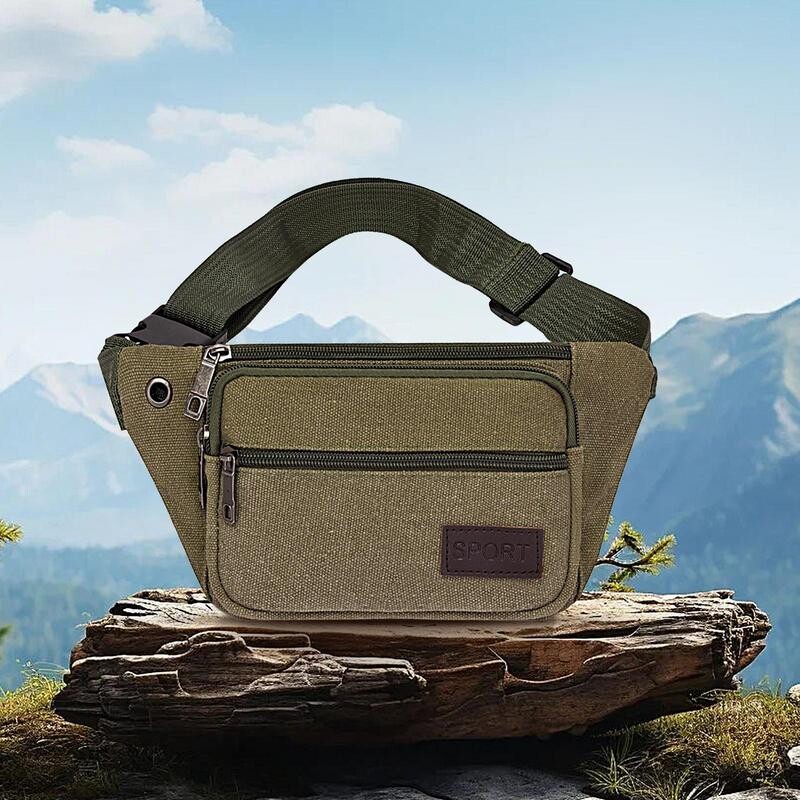 Modne ženske muške torbice oko struka s više džepova, torbica za bedrene torbe, torbica, platnene torbe za pojas, ležerni novčanik