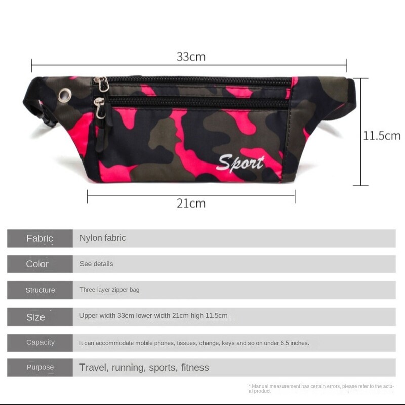 Ülimalt kerge Camo vöökott kõrvaklappide auk. Sport vöökott Stratification Suure mahutavusega mobiiltelefoni koti liikumine