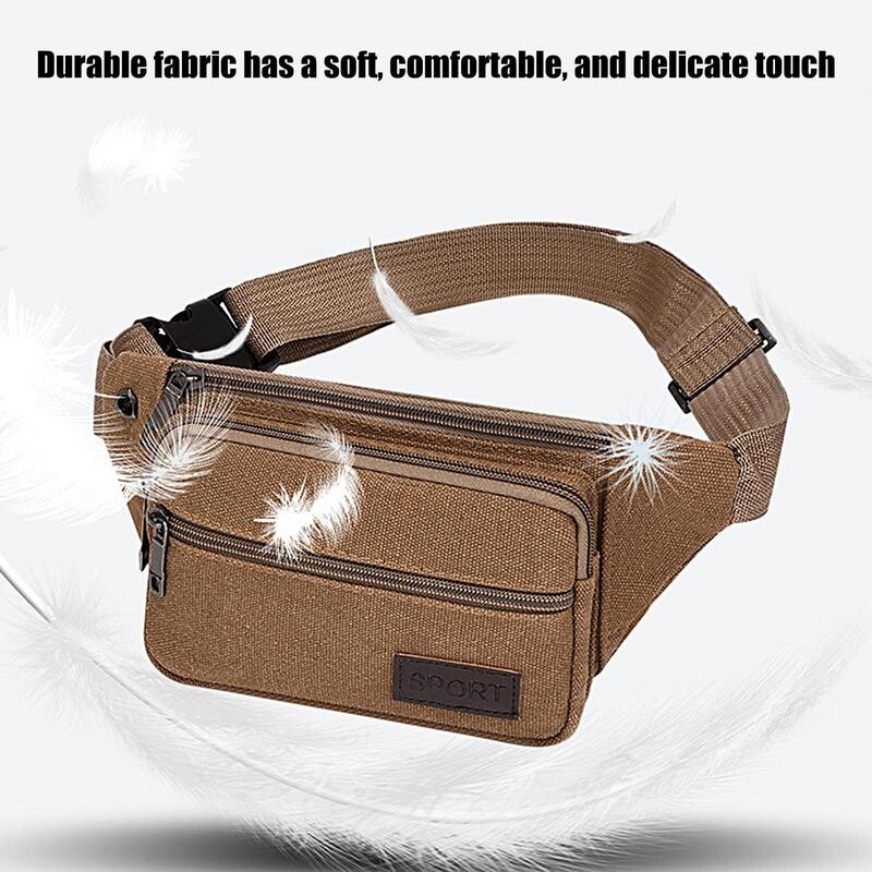 Modne ženske muške torbice oko struka s više džepova, torbica za bedrene torbe, torbica, platnene torbe za pojas, ležerni novčanik