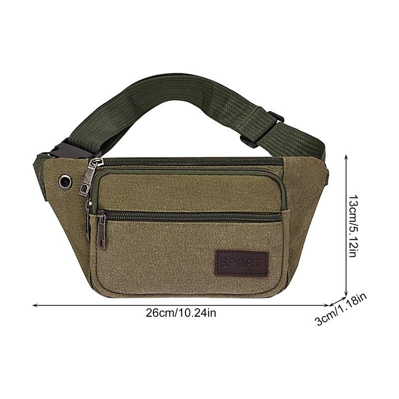 Modne ženske muške torbice oko struka s više džepova, torbica za bedrene torbe, torbica, platnene torbe za pojas, ležerni novčanik