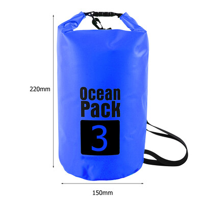 2L 3L 5L 10L 15L Αδιάβροχη Dry Bag Πτυσσόμενη τσάντα κολύμβησης παραλίας Πακέτο αποθήκευσης καγιάκ Rafting River Trekking Πλωτός σάκος νερού
