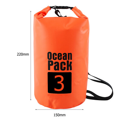 2L 3L 5L 10L 15L Αδιάβροχη Dry Bag Πτυσσόμενη τσάντα κολύμβησης παραλίας Πακέτο αποθήκευσης καγιάκ Rafting River Trekking Πλωτός σάκος νερού