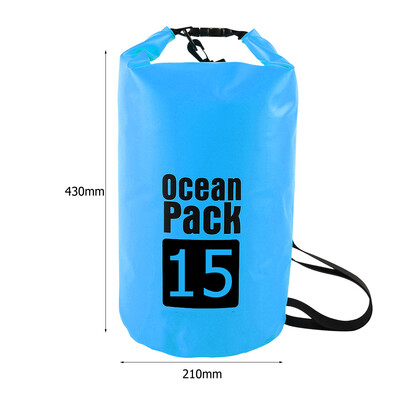 2L 3L 5L 10L 15L Αδιάβροχη Dry Bag Πτυσσόμενη τσάντα κολύμβησης παραλίας Πακέτο αποθήκευσης καγιάκ Rafting River Trekking Πλωτός σάκος νερού