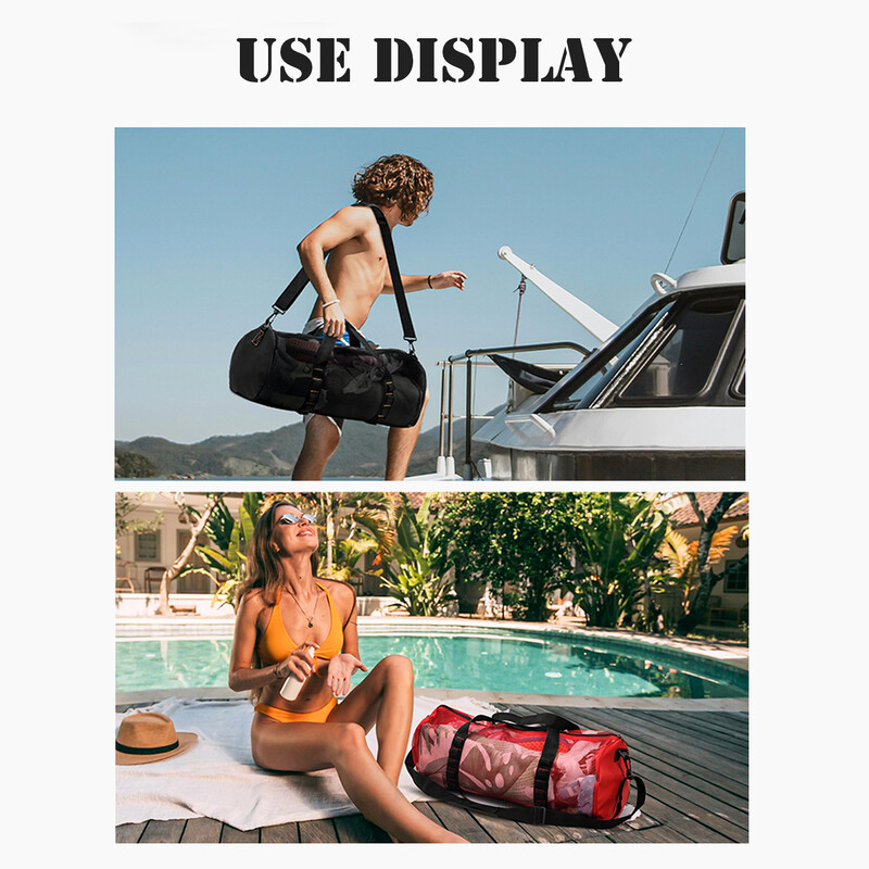 Sieťovaná potápačská taška, extra veľká sieťovaná cestovná taška na potápačské a šnorchlovacie vybavenie - suchá taška na masku, plutvy, šnorchel