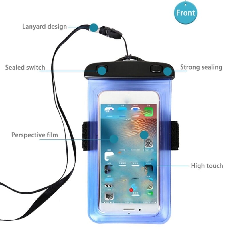 Husă universală, transparentă, impermeabilă pentru telefon, geantă cu bandă de braț pentru telefon/Huawei/Xiaomi/Redmi Husă impermeabilă pentru înot cu ecran tactil