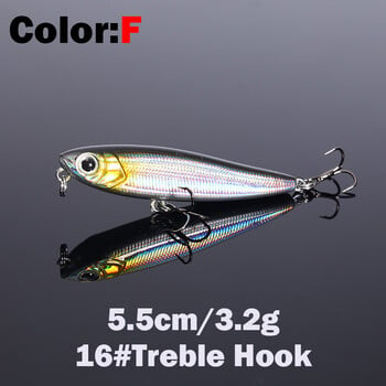 1 ΤΕΜ 5,5 cm 3,2 g Floating Pencil Fishing Lure Top Water Dogs Hard Lures Baits Wobbler Artificial Hard Bait Fishing Tackle Pesca