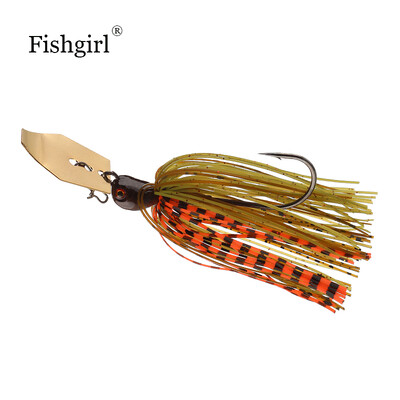 Воблер Fishgirl JACKY HAMMAR Chatter bait Elite Lures 3/8oz 1/2oz Bladed Skirted Swim Jigs Bass Baits Висококачествена риболовна примамка