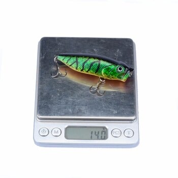 2 τμχ Topwater Popper Fishing Lures 3D Eyes Crankbait Wobbler Fishing Tacks 8cm 14g Σκληρά δολώματα Χονδρική