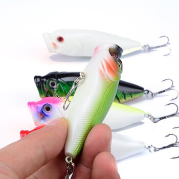 2 τμχ Topwater Popper Fishing Lures 3D Eyes Crankbait Wobbler Fishing Tacks 8cm 14g Σκληρά δολώματα Χονδρική