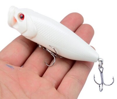 2gab Topwater Popper makšķerēšanas mānekļi 3D Eyes Crankbait Voblera makšķerēšanas piederumi 8cm 14g Cietās ēsmas Vairumtirdzniecība