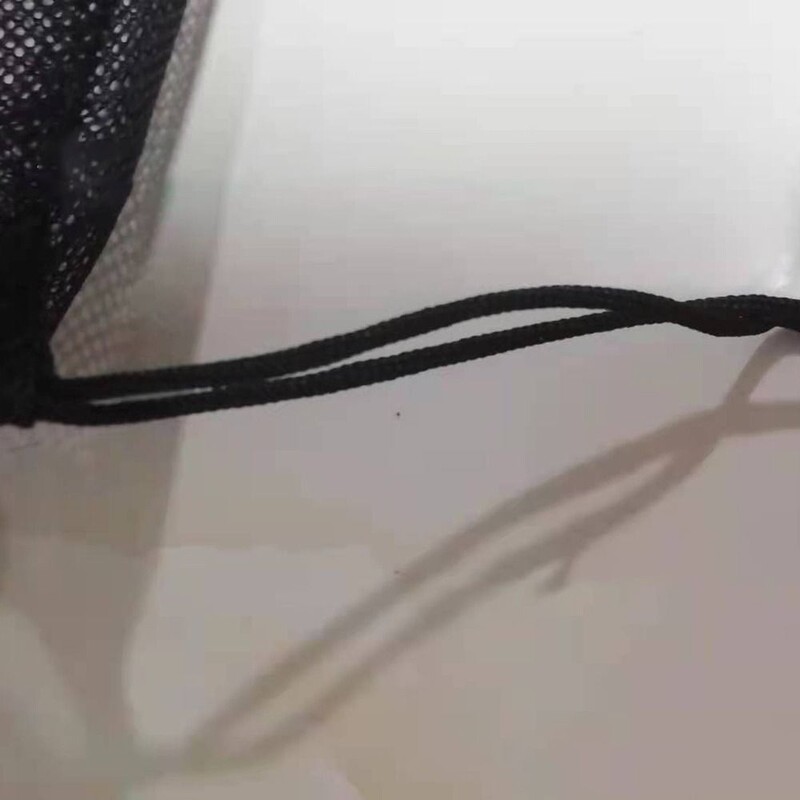 Vastupidav nailonist võrkkott, must nööriga hoiukotike mitmeotstarbeline kodureisimine õuekott pesukott