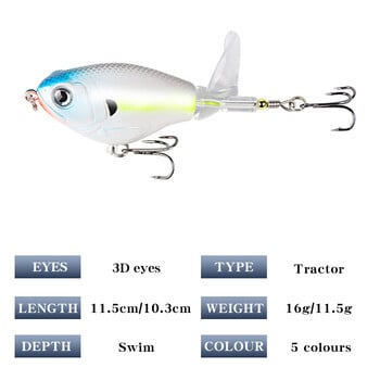 Whopper Plopper 11,5/16g Swimbait Hard Lure Jig Spin Bait Fishing Rotating Tail Topwater Fishing Tackle Sea Spoon For Pike