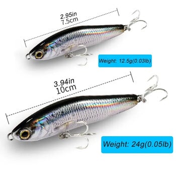 Sinking Pencil Lure 12,5g 24g Fishing Weight System Jerkbait Popper Hook Swimbait Pesca Tackle Cast Deep Minnow Silicone Bait