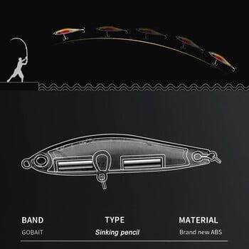 Sinking Pencil Lure 12,5g 24g Fishing Weight System Jerkbait Popper Hook Swimbait Pesca Tackle Cast Deep Minnow Silicone Bait