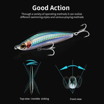 Sinking Pencil Lure 12,5g 24g Fishing Weight System Jerkbait Popper Hook Swimbait Pesca Tackle Cast Deep Minnow Silicone Bait