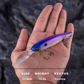 CCLTBA Deepwater Minnow Baits 11,5cm 10g Hard Lures Fishing Long Bill Crankbait Minnow Wobbles Artificial Fishing Tackle