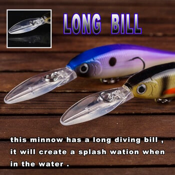 CCLTBA Deepwater Minnow Baits 11,5cm 10g Hard Lures Fishing Long Bill Crankbait Minnow Wobbles Artificial Fishing Tackle