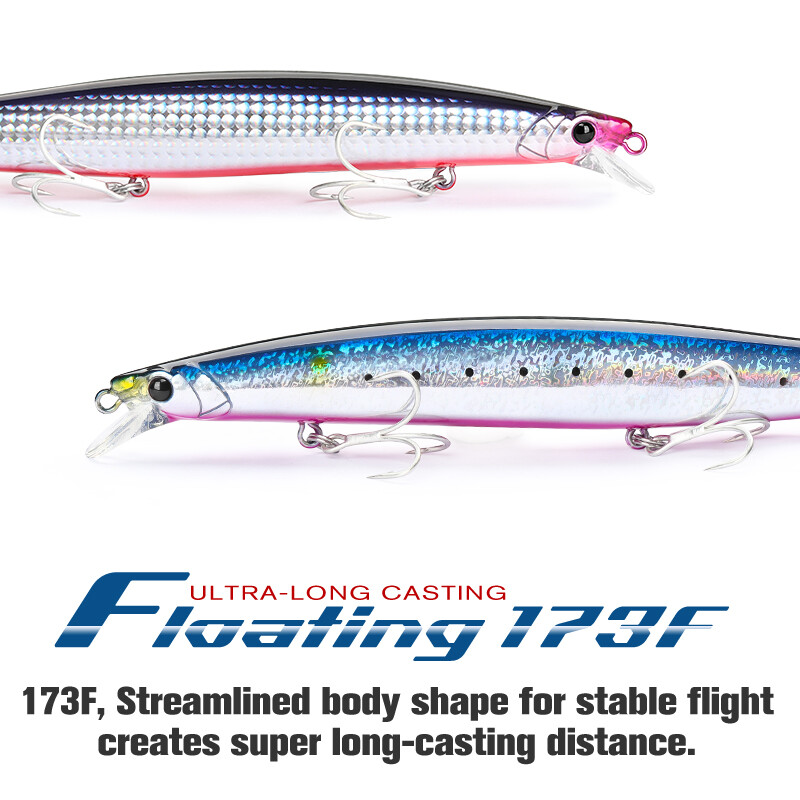 TSURINOYA 173F Ultra-long Casting Floating Minnow 173 mm 6.81 in 37.5 g varalica za morski ribolov STINGER Umjetni veliki tvrdi mamci