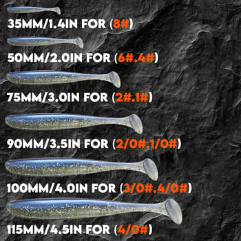 B&U Thin Wire Offset EWG Worm Hook με μεγάλους δακτυλίους Ανθρακούχο ατσάλι Γάντζοι μανιβέλας Αξεσουάρ ψαρέματος για μαλακό δέλεαρ 12 τμχ