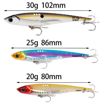 GOBAIT VIB Fishing Lure 20g 25g 30g Metal Jig Sinking Blade Hook Spinner Spoon Cast VIBRATION Ανθρακούχο ατσάλι Αντιμετώπιση σκληρό δόλωμα