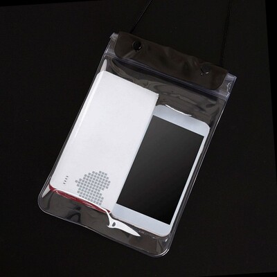 Reisi PVC-telefoni veekindel kott Surfamine rihmaga telefoni kuivkott, must värv universaalne läbipaistev telefoniümbris naistele tüdrukutele