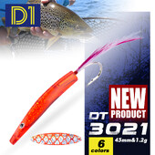 D1 Surf Yumizuno Naluca de pescuit 6 buc/cutie Lingurita Naluci de pescuit Trolling Momeală din plastic dur 45 mm/1,2 g pentru Stiuca Bluefish Tackle