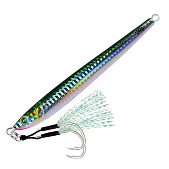 1PC Super Long Metal Casting Jig 60G 80G 100G With Hook Shore Drag Cast Jigging Spoon Fishing Lure Τεχνητό Δόλωμα Αντιμετώπιση