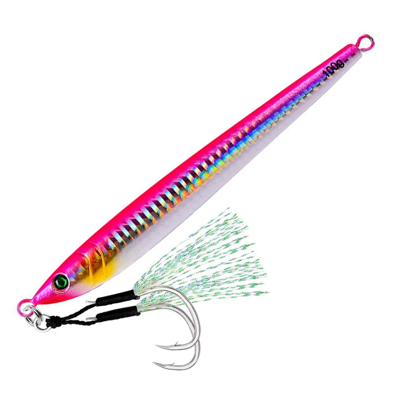 1 ks super dlhý kovový odlievací jig 60G 80G 100G s háčikom, shore drag, odlievací jig, rybárska návnada, umelá návnada