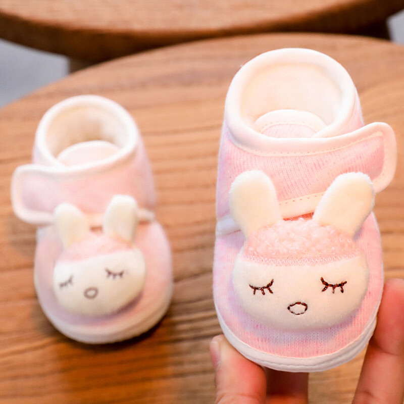 Pantofi confortabili și îngroșați pentru bebeluși cu velcro anti-alunecare pentru bebeluși de 0-1 ani, pantofi nedetașabili, pantofi pentru copii mici, pantofi de toamnă și iarnă