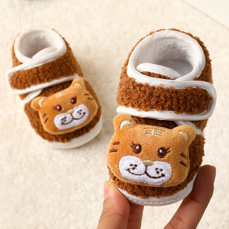 Pantofi confortabili și îngroșați pentru bebeluși cu velcro anti-alunecare pentru bebeluși de 0-1 ani, pantofi nedetașabili, pantofi pentru copii mici, pantofi de toamnă și iarnă