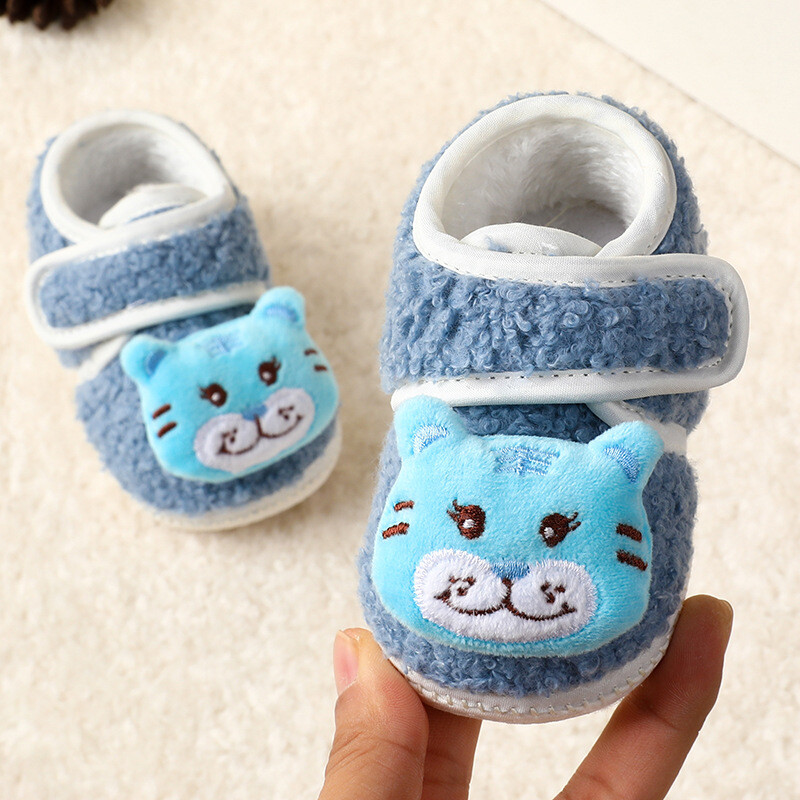 Pantofi confortabili și îngroșați pentru bebeluși cu velcro anti-alunecare pentru bebeluși de 0-1 ani, pantofi nedetașabili, pantofi pentru copii mici, pantofi de toamnă și iarnă