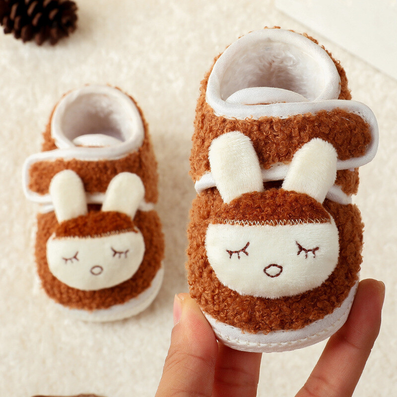 Pantofi confortabili și îngroșați pentru bebeluși cu velcro anti-alunecare pentru bebeluși de 0-1 ani, pantofi nedetașabili, pantofi pentru copii mici, pantofi de toamnă și iarnă