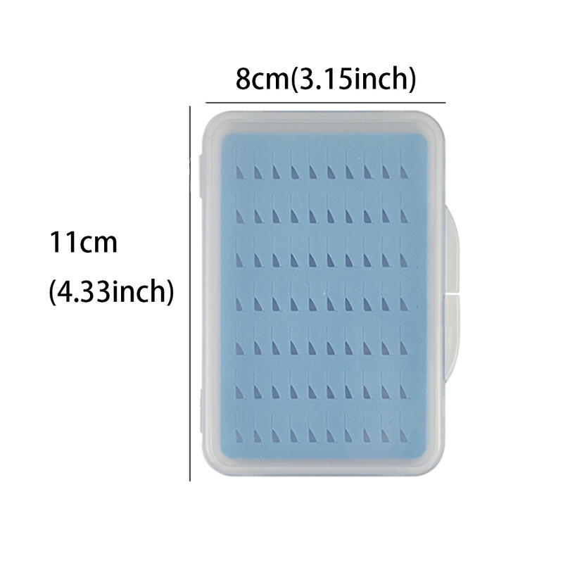 Aventik prozirna prozirna tanka kutija za mušičarenje s plavom pjenom za pohranu pribora za pecanje