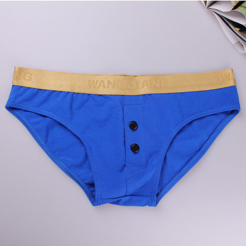 Vairumtirdzniecība Wangjiang Vīriešu kokvilnas apakšveļa ar pogas augšējo apakšveļu Vīriešu biksītes zelta malas jostas vīriešu apakšveļa 4011SJ