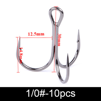 FTK udica za pecanje 10-20 komada visoke ugljične udice Super Sharp čvrsta veličina 3/0#-14# Trostruka bodljikava čelična udica za pecanje bass