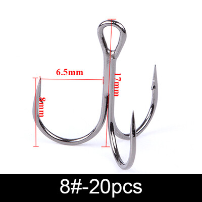 FTK udica za pecanje 10-20 komada visoke ugljične udice Super Sharp čvrsta veličina 3/0#-14# Trostruka bodljikava čelična udica za pecanje bass