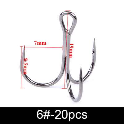 FTK udica za pecanje 10-20 komada visoke ugljične udice Super Sharp čvrsta veličina 3/0#-14# Trostruka bodljikava čelična udica za pecanje bass
