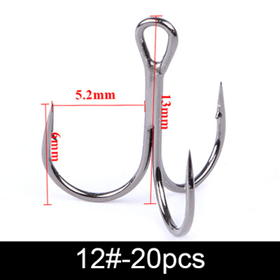 FTK udica za pecanje 10-20 komada visoke ugljične udice Super Sharp čvrsta veličina 3/0#-14# Trostruka bodljikava čelična udica za pecanje bass