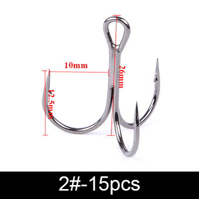 FTK udica za pecanje 10-20 komada visoke ugljične udice Super Sharp čvrsta veličina 3/0#-14# Trostruka bodljikava čelična udica za pecanje bass