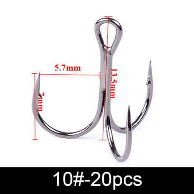 FTK udica za pecanje 10-20 komada visoke ugljične udice Super Sharp čvrsta veličina 3/0#-14# Trostruka bodljikava čelična udica za pecanje bass