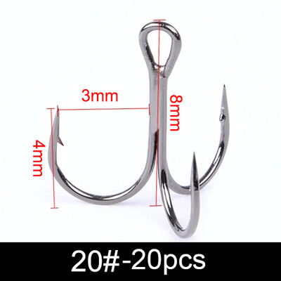 FTK udica za pecanje 10-20 komada visoke ugljične udice Super Sharp čvrsta veličina 3/0#-14# Trostruka bodljikava čelična udica za pecanje bass